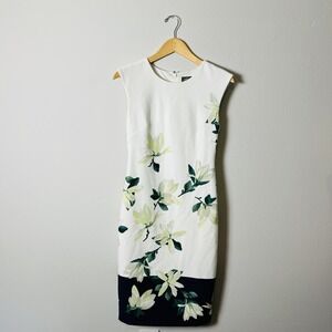 Vince Camuto Dress Womens 6 Sheath Sleeveless Floral Spring VC8M72145